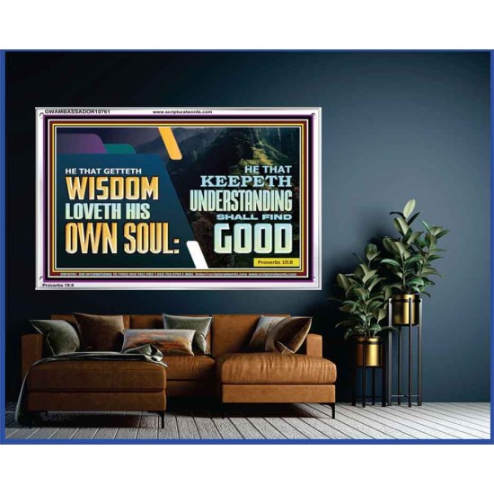 HE THAT GETTETH WISDOM LOVETH HIS OWN SOUL  Bible Verse Art Acrylic Frame  GWAMBASSADOR10761  