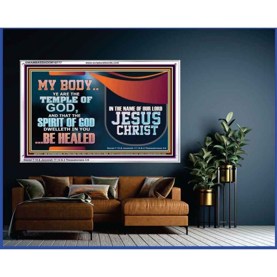 YOU ARE THE TEMPLE OF GOD BE HEALED IN THE NAME OF JESUS CHRIST  Bible Verse Wall Art  GWAMBASSADOR10777  