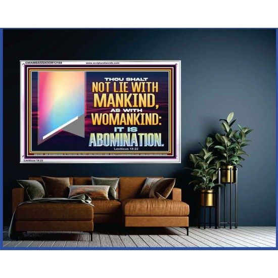 THOU SHALT NOT LIE WITH MANKIND AS WITH WOMANKIND IT IS ABOMINATION  Bible Verse for Home Acrylic Frame  GWAMBASSADOR12169  