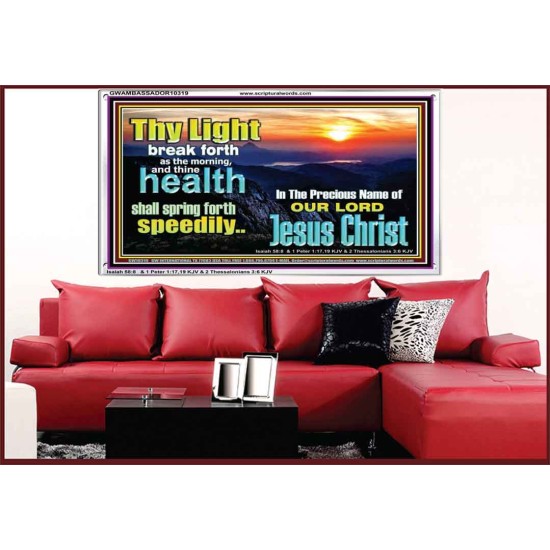 THY HEALTH WILL SPRING FORTH SPEEDILY  Custom Inspiration Scriptural Art Acrylic Frame  GWAMBASSADOR10319  