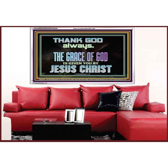 THANKING GOD ALWAYS OPENS GREATER DOOR  Scriptural Décor Acrylic Frame  GWAMBASSADOR10442  