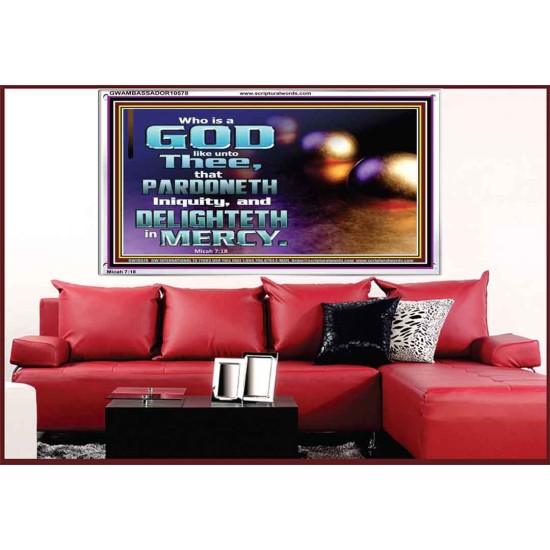 JEHOVAH OUR GOD WHO PARDONETH INIQUITIES AND DELIGHTETH IN MERCIES  Scriptural Décor  GWAMBASSADOR10578  