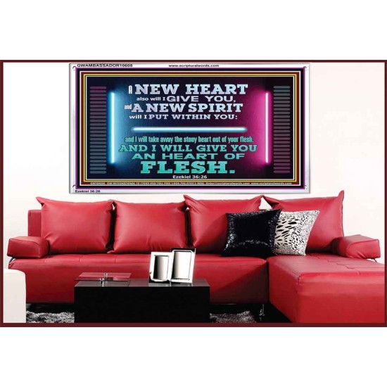 A NEW HEART ALSO WILL I GIVE YOU  Custom Wall Scriptural Art  GWAMBASSADOR10608  