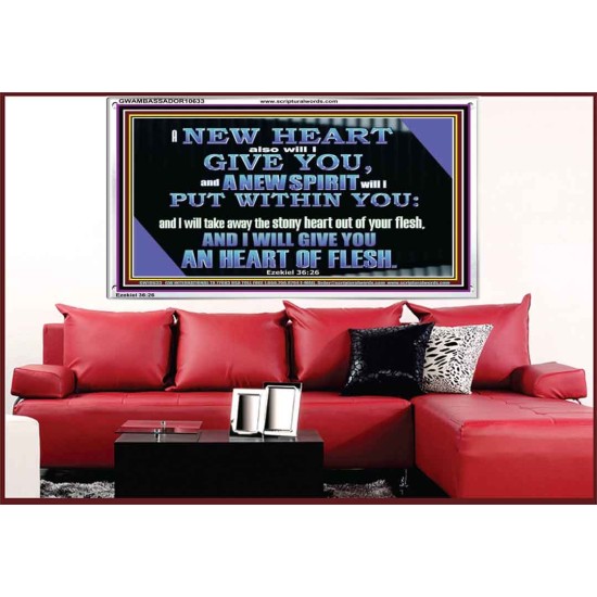 I WILL GIVE YOU A NEW HEART AND NEW SPIRIT  Bible Verse Wall Art  GWAMBASSADOR10633  