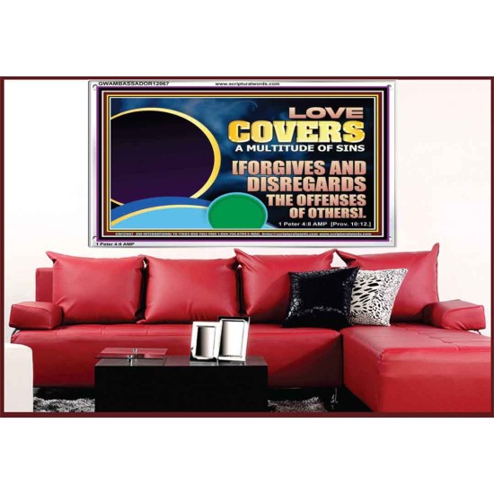 FORGIVES AND DISREGARDS THE OFFENSES OF OTHERS  Religious Wall Art Acrylic Frame  GWAMBASSADOR12067  