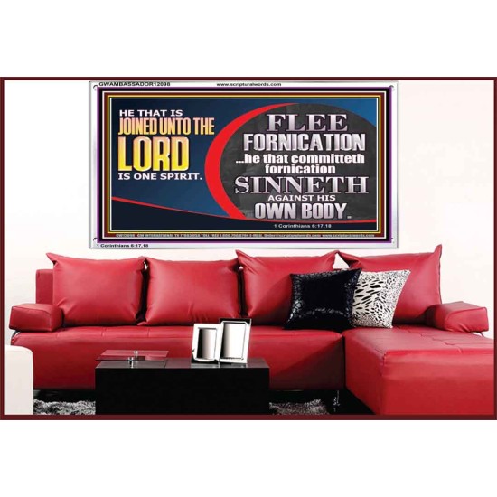 HE THAT IS JOINED UNTO THE LORD IS ONE SPIRIT FLEE FORNICATION  Scriptural Décor  GWAMBASSADOR12098  