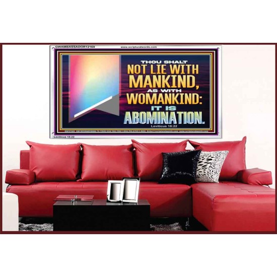 THOU SHALT NOT LIE WITH MANKIND AS WITH WOMANKIND IT IS ABOMINATION  Bible Verse for Home Acrylic Frame  GWAMBASSADOR12169  