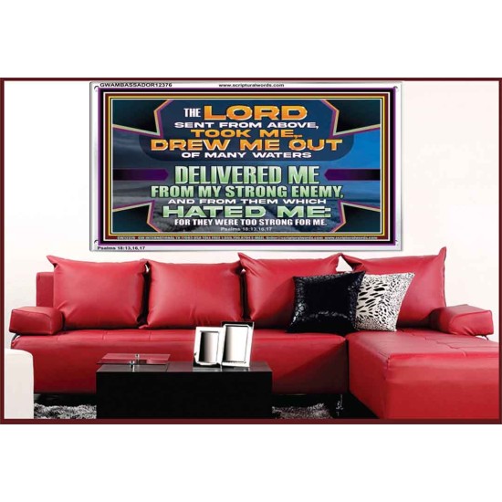 DELIVERED ME FROM MY STRONG ENEMY  Sanctuary Wall Acrylic Frame  GWAMBASSADOR12376  