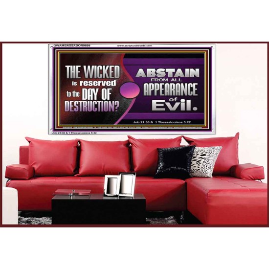 THE WICKED RESERVED FOR DAY OF DESTRUCTION  Acrylic Frame Scripture Décor  GWAMBASSADOR9899  