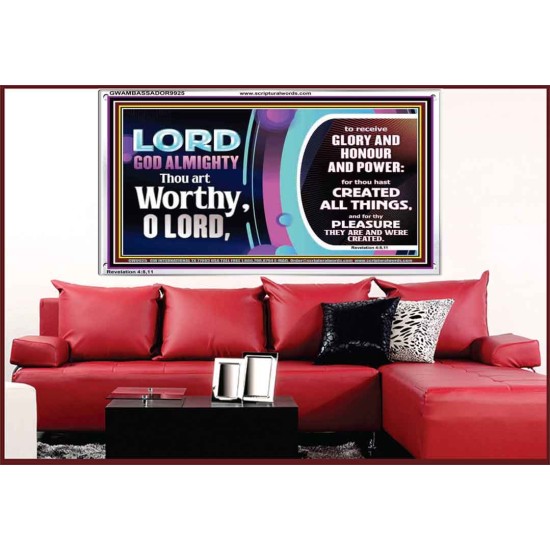 LORD GOD ALMIGHTY HOSANNA IN THE HIGHEST  Contemporary Christian Wall Art Acrylic Frame  GWAMBASSADOR9925  