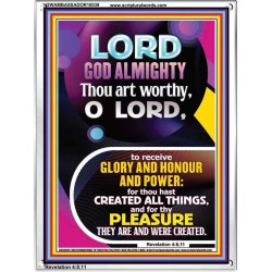 THOU ART WORTHY O LORD GOD ALMIGHTY  Christian Art Work Portrait  GWAMBASSADOR10039  "32x48"