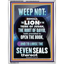 WEEP NOT THE LION OF THE TRIBE OF JUDAH HAS PREVAILED  Large Portrait  GWAMBASSADOR10040  "32x48"
