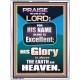 HIS GLORY IS ABOVE THE EARTH AND HEAVEN  Large Wall Art Portrait  GWAMBASSADOR10054  