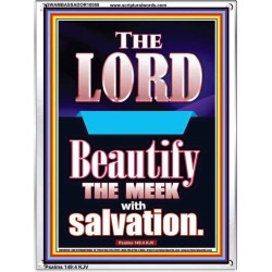 THE MEEK IS BEAUTIFY WITH SALVATION  Scriptural Prints  GWAMBASSADOR10058  "32x48"