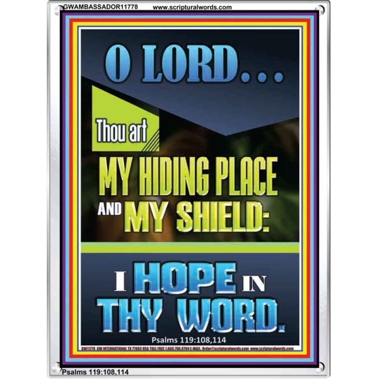 JEHOVAH OUR HIDING PLACE AND SHIELD  Encouraging Bible Verses Portrait  GWAMBASSADOR11778  