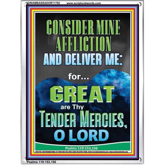 CONSIDER MINE AFFLICTION O LORD MY GOD  Christian Quote Portrait  GWAMBASSADOR11782  