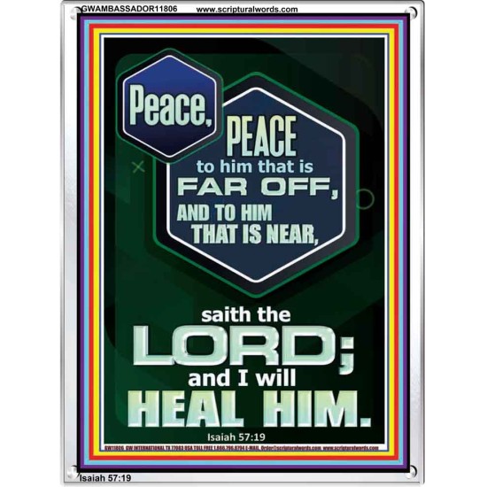 PEACE PEACE TO HIM THAT IS FAR OFF AND NEAR  Christian Wall Art  GWAMBASSADOR11806  