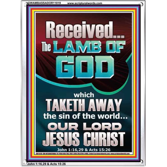 RECEIVED THE LAMB OF GOD THAT TAKETH AWAY THE SINS OF THE WORLD  Décor Art Work  GWAMBASSADOR11819  