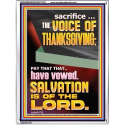 SACRIFICE THE VOICE OF THANKSGIVING  Custom Wall Scripture Art  GWAMBASSADOR11832  "32x48"