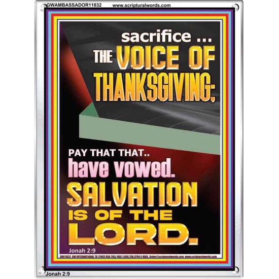 SACRIFICE THE VOICE OF THANKSGIVING  Custom Wall Scripture Art  GWAMBASSADOR11832  