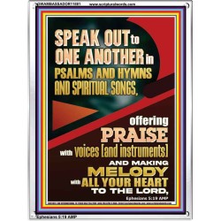 SPEAK TO ONE ANOTHER IN PSALMS AND HYMNS AND SPIRITUAL SONGS  Ultimate Inspirational Wall Art Picture  GWAMBASSADOR11881  "32x48"
