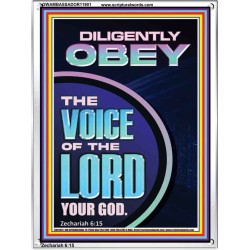 DILIGENTLY OBEY THE VOICE OF THE LORD OUR GOD  Unique Power Bible Portrait  GWAMBASSADOR11901  "32x48"