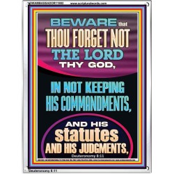 FORGET NOT THE LORD THY GOD KEEP HIS COMMANDMENTS AND STATUTES  Ultimate Power Portrait  GWAMBASSADOR11902  "32x48"