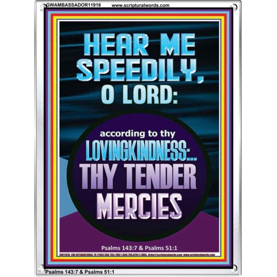 HEAR ME SPEEDILY O LORD MY GOD  Sanctuary Wall Picture  GWAMBASSADOR11916  