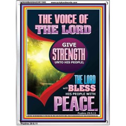 THE VOICE OF THE LORD GIVE STRENGTH UNTO HIS PEOPLE  Bible Verses Portrait  GWAMBASSADOR11983  "32x48"
