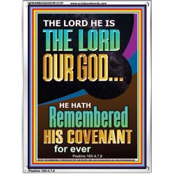 HE HATH REMEMBERED HIS COVENANT FOR EVER  Modern Christian Wall Décor  GWAMBASSADOR12187  "32x48"