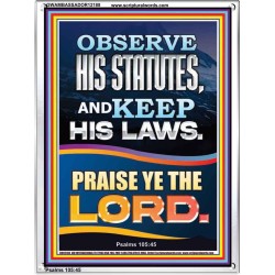 OBSERVE HIS STATUTES AND KEEP ALL HIS LAWS  Christian Wall Art Wall Art  GWAMBASSADOR12188  "32x48"