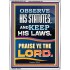 OBSERVE HIS STATUTES AND KEEP ALL HIS LAWS  Christian Wall Art Wall Art  GWAMBASSADOR12188  "32x48"