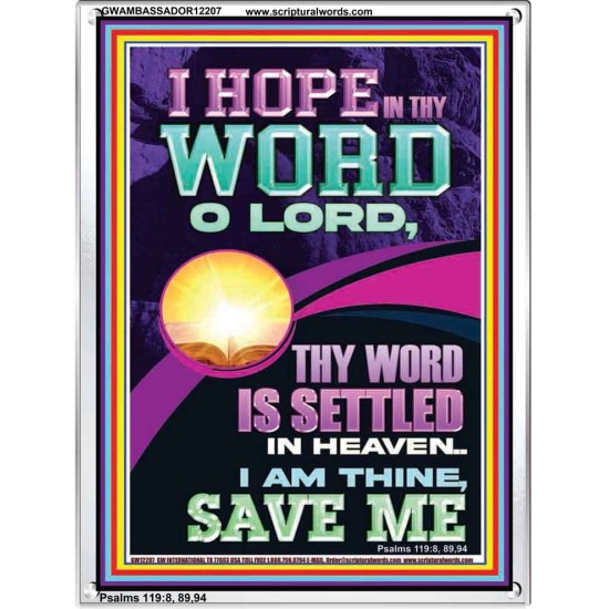 I HOPE IN THY WORD O LORD  Scriptural Portrait Portrait  GWAMBASSADOR12207  