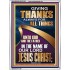 GIVING THANKS ALWAYS FOR ALL THINGS UNTO GOD  Ultimate Inspirational Wall Art Portrait  GWAMBASSADOR12229  "32x48"