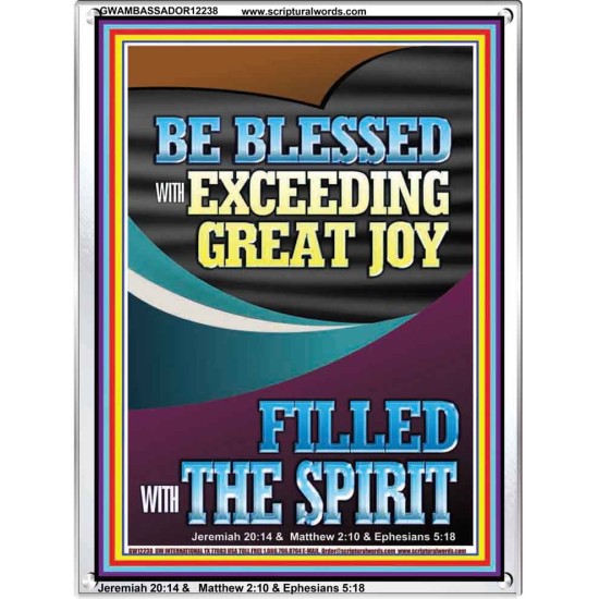 BE BLESSED WITH EXCEEDING GREAT JOY  Scripture Art Prints Portrait  GWAMBASSADOR12238  