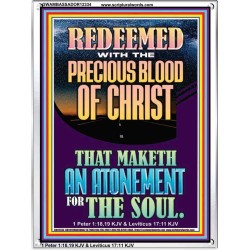 REDEEMED WITH THE PRECIOUS BLOOD OF CHRIST  Custom Wall Décor  GWAMBASSADOR12334  "32x48"