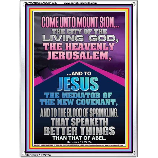 MOUNT SION THE HEAVENLY JERUSALEM  Unique Bible Verse Portrait  GWAMBASSADOR12337  