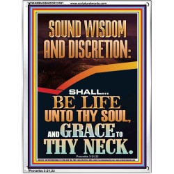 SOUND WISDOM AND DISCRETION SHALL BE LIFE UNTO THY SOUL  Bible Verse for Home Portrait  GWAMBASSADOR12391  "32x48"