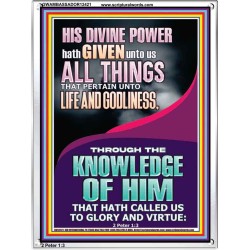 HIS DIVINE POWERS HATH GIVEN UNTO US ALL THINGS  Eternal Power Picture  GWAMBASSADOR12421  "32x48"