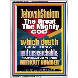 JEHOVAH SHALOM WHICH DOETH MARVELLOUS THINGS WITH NUMBER  Righteous Living Christian Picture  GWAMBASSADOR12656  "32x48"