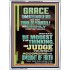 GRACE UNMERITED FAVOR OF GOD BE MODEST IN YOUR THINKING AND JUDGE YOURSELF  Christian Portrait Wall Art  GWAMBASSADOR13011  "32x48"