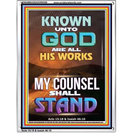 KNOWN UNTO GOD ARE ALL HIS WORKS  Unique Power Bible Portrait  GWAMBASSADOR9388  