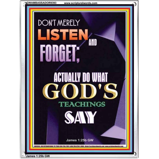 DO WHAT GOD'S TEACHINGS SAY  Children Room Portrait  GWAMBASSADOR9393  