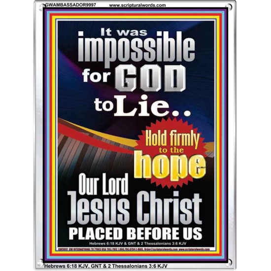 IMPOSSIBLE FOR GOD TO LIE  Children Room Portrait  GWAMBASSADOR9997  