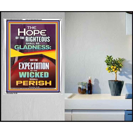 THE HOPE OF THE RIGHTEOUS IS GLADNESS  Children Room Portrait  GWAMBASSADOR10024  