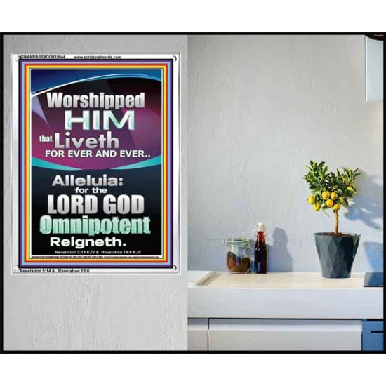 WORSHIPPED HIM THAT LIVETH FOREVER   Contemporary Wall Portrait  GWAMBASSADOR10044  