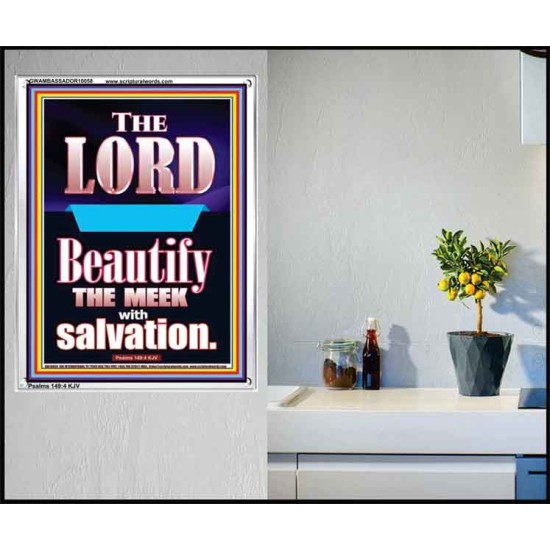 THE MEEK IS BEAUTIFY WITH SALVATION  Scriptural Prints  GWAMBASSADOR10058  