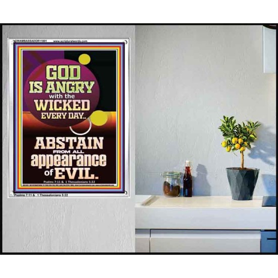 GOD IS ANGRY WITH THE WICKED EVERY DAY ABSTAIN FROM EVIL  Scriptural Décor  GWAMBASSADOR11801  