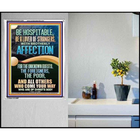 BE HOSPITABLE BE A LOVER OF STRANGERS WITH BROTHERLY AFFECTION  Christian Wall Art  GWAMBASSADOR12256  