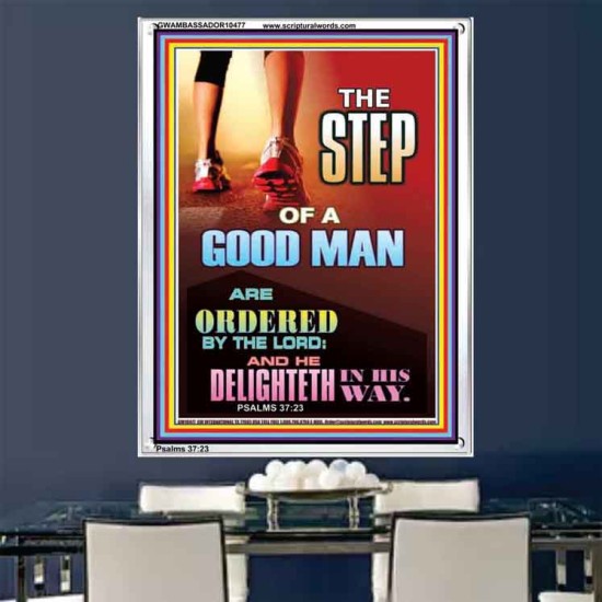 THE STEP OF A GOOD MAN  Contemporary Christian Wall Art  GWAMBASSADOR10477  